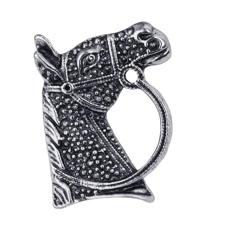 Vintage Horse Head Brooch (Silver)