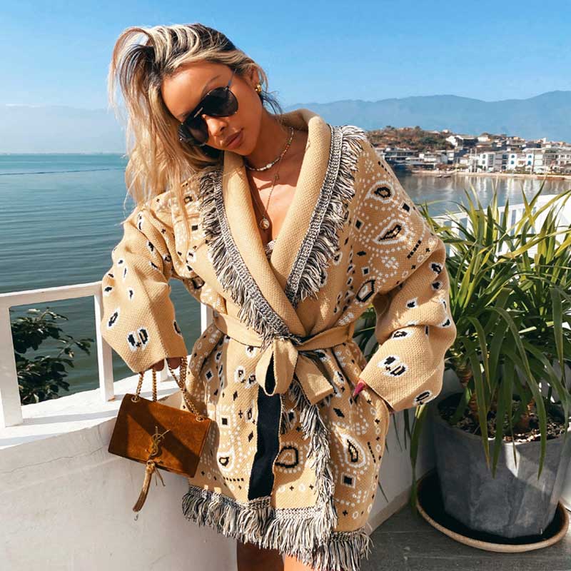 Khaki Ahanu Oversized Cardigan Jacket