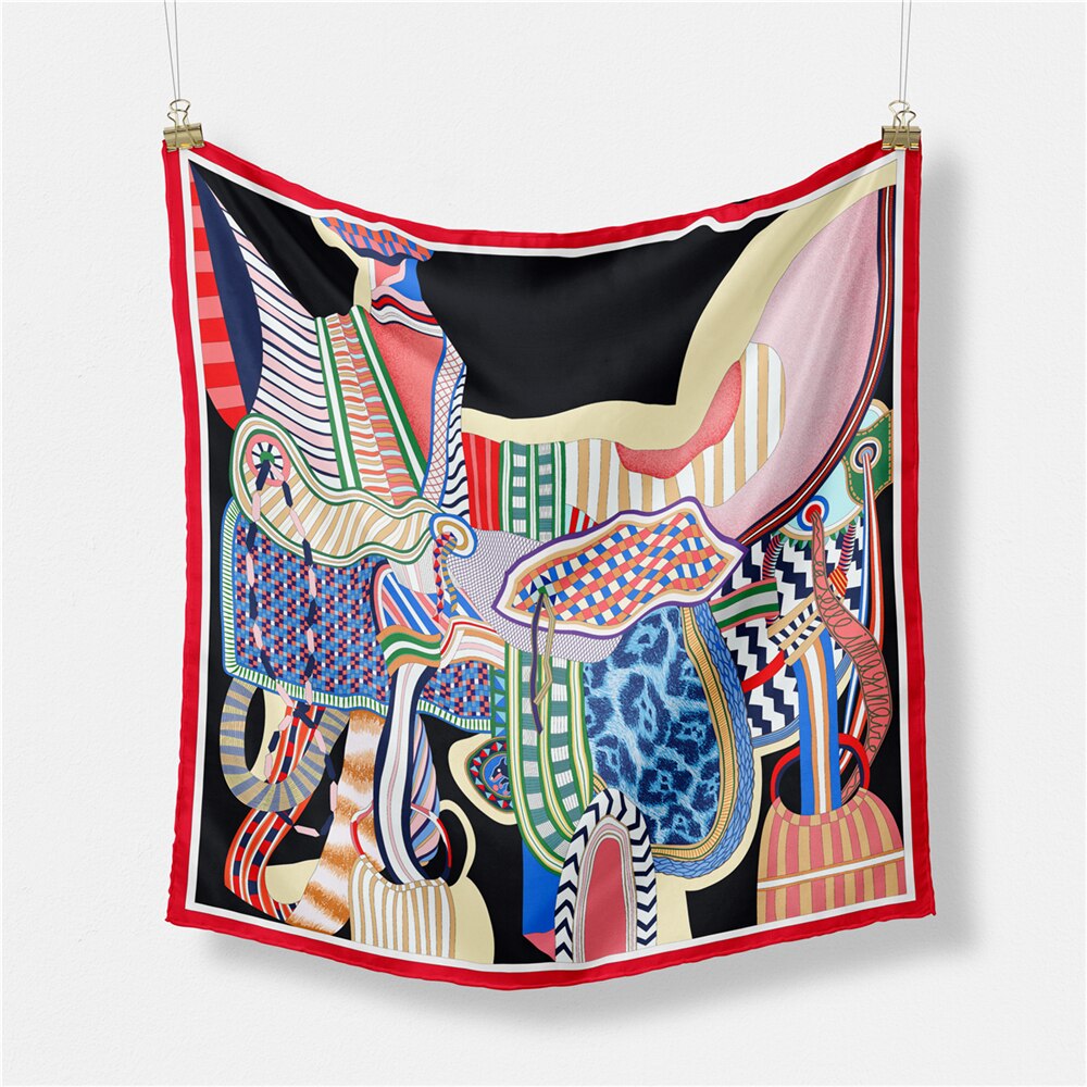 Idalia Black Silk Scarf Small / 53cm