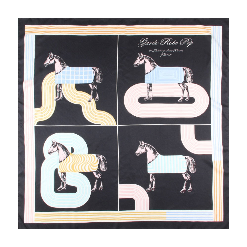 Tomassa Black Silk Scarf