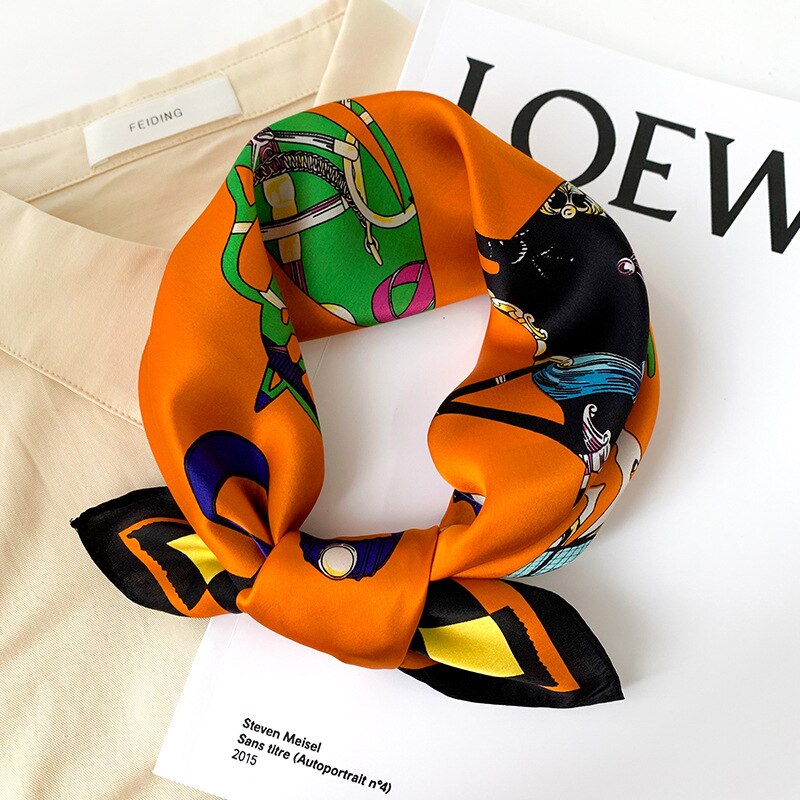 Graziella Orange Silk Scarf