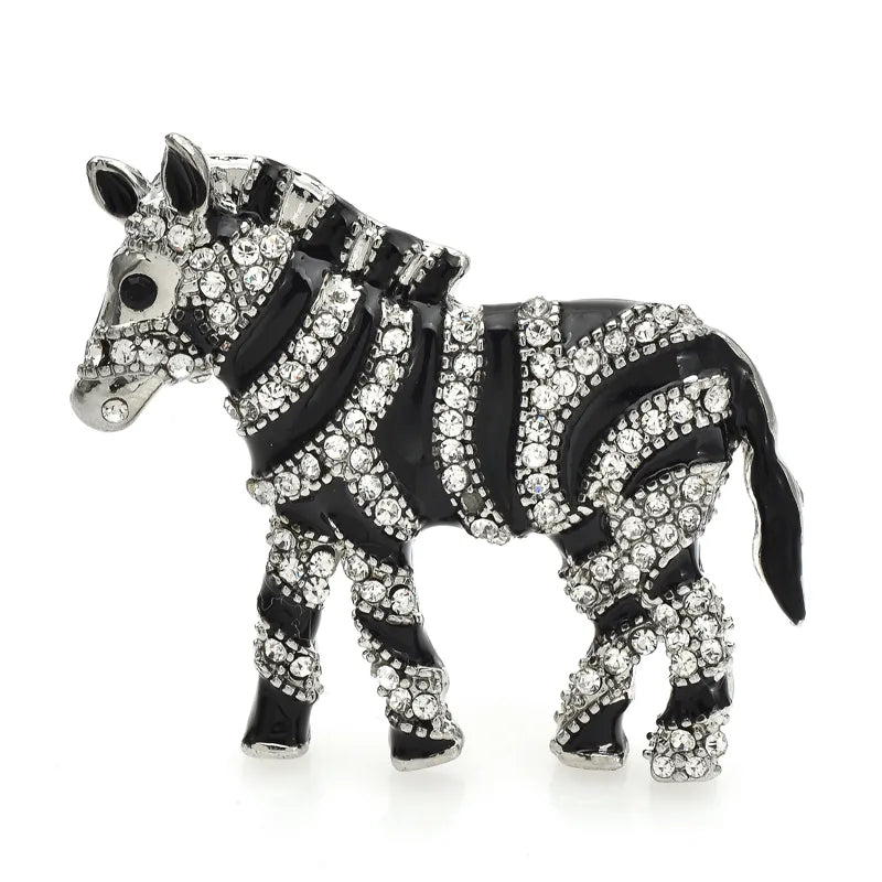 Crystal Zebra Brooch