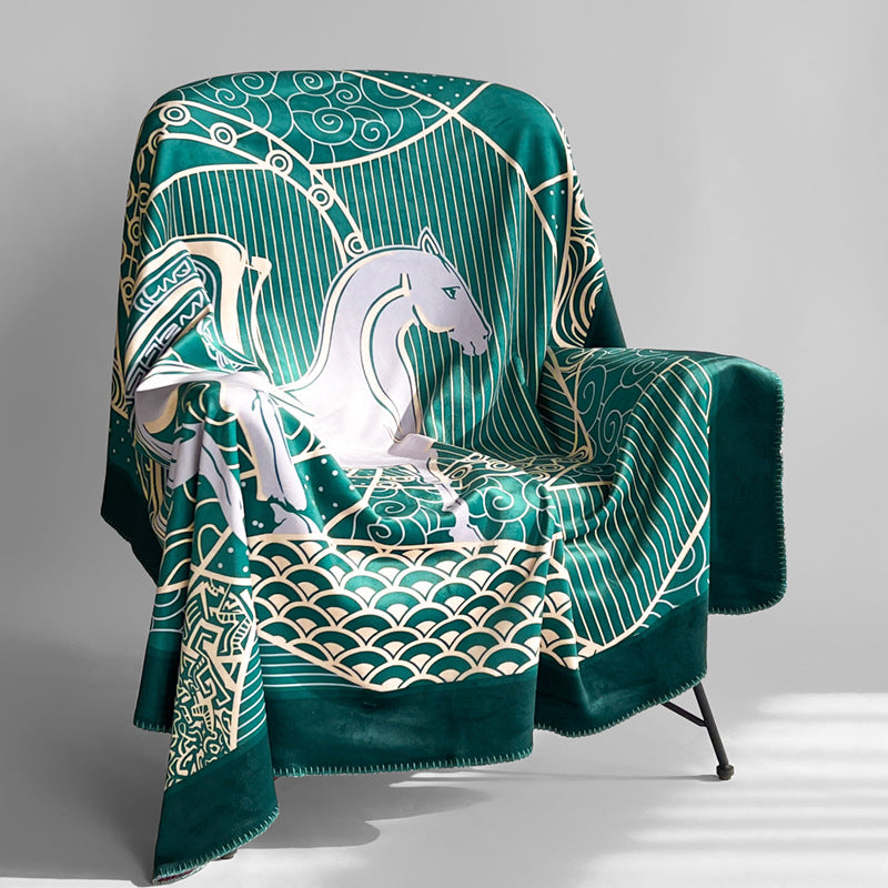 Orsino Velvet Blanket Green