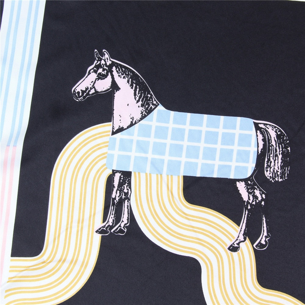 Tomassa Black Silk Scarf