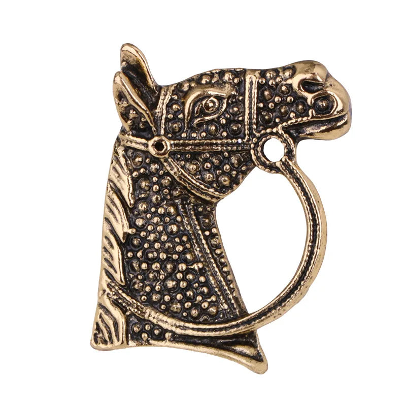 Vintage Horse Head Brooch (Gold)