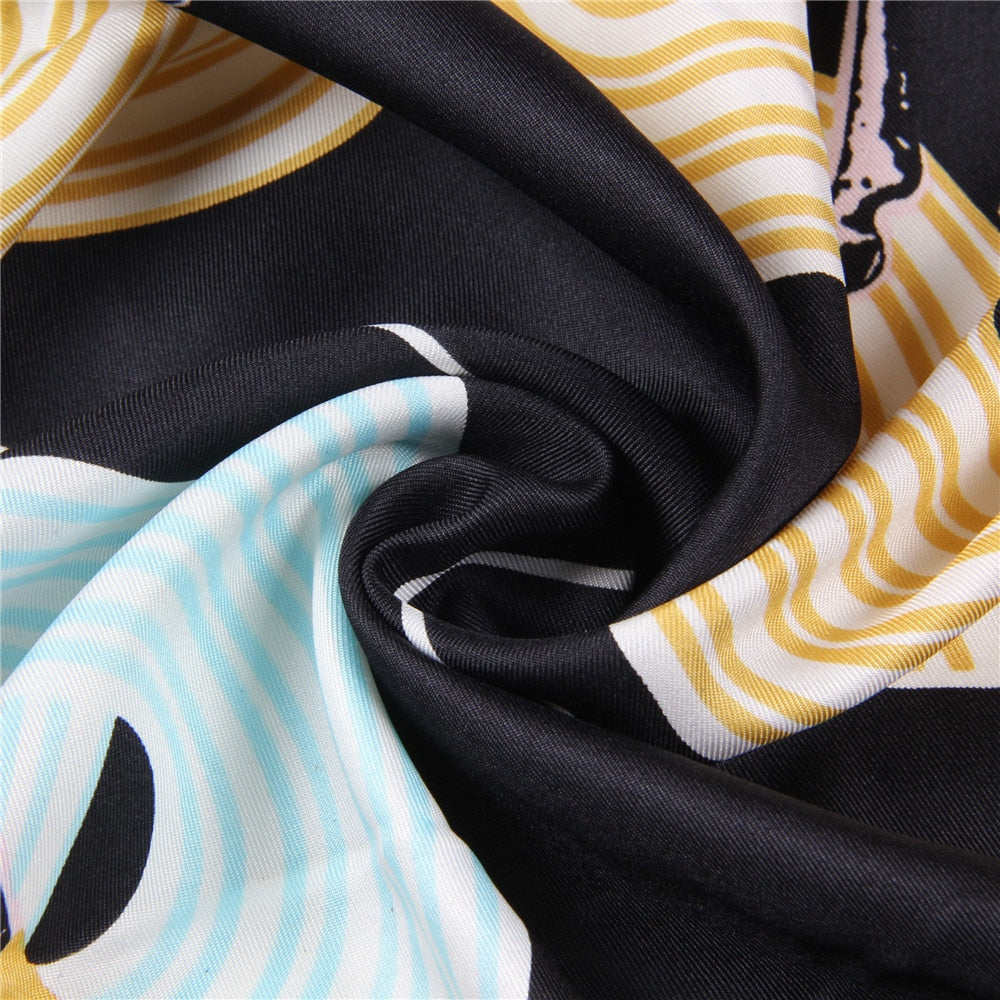 Tomassa Black Silk Scarf