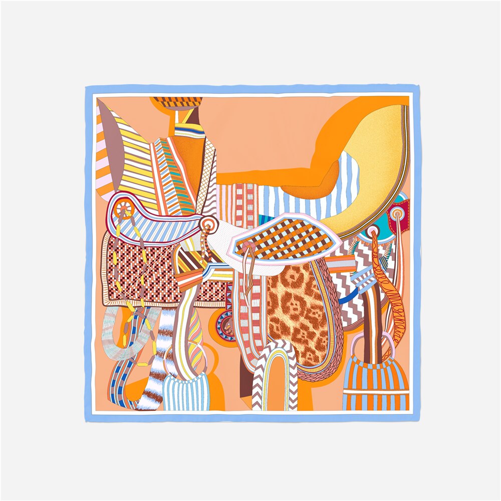 Idalia Orange Silk Scarf Small