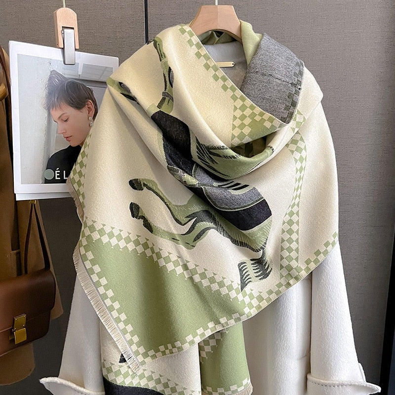 Alba Pashmina Scarf Green
