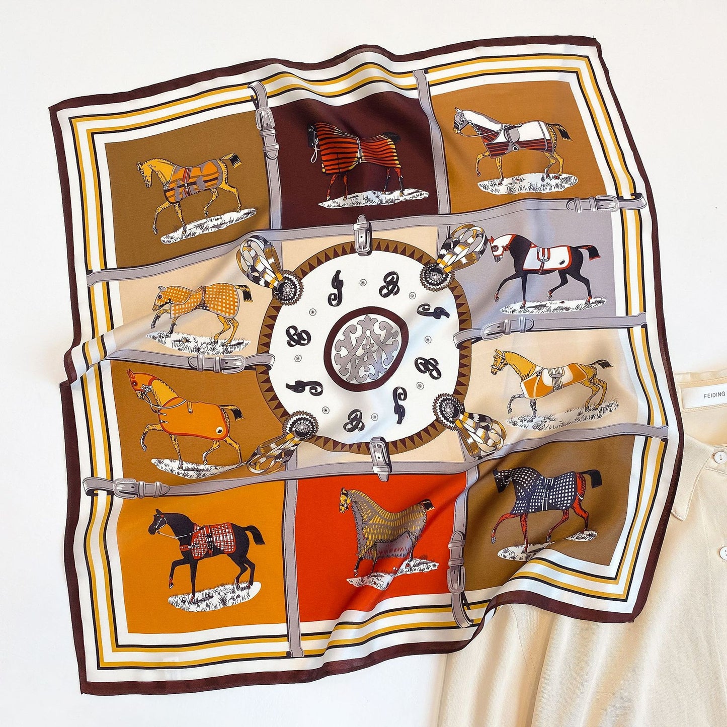 Garcelle Orange Silk Scarf