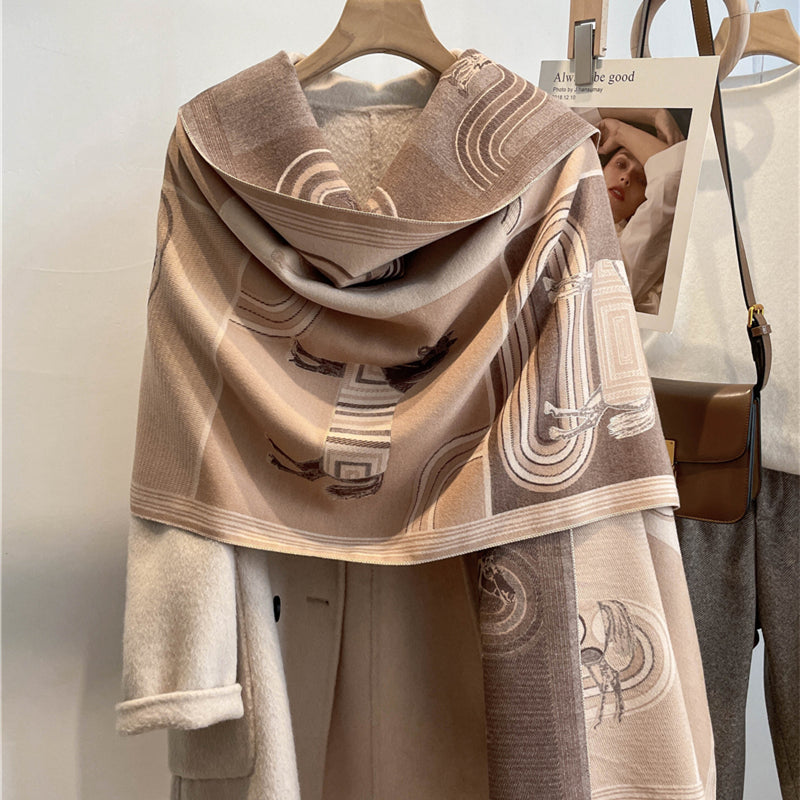 Khaki Nadege Luxurious Pashmina Scarf Shawl Wrap