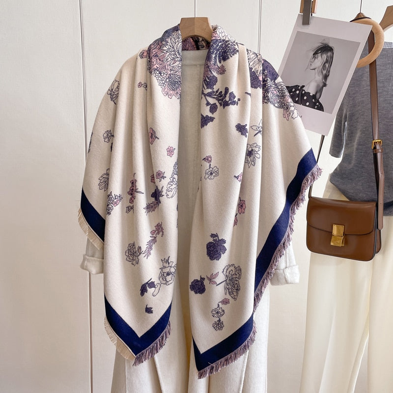 Marin Luxurious Square Shawls Scarves