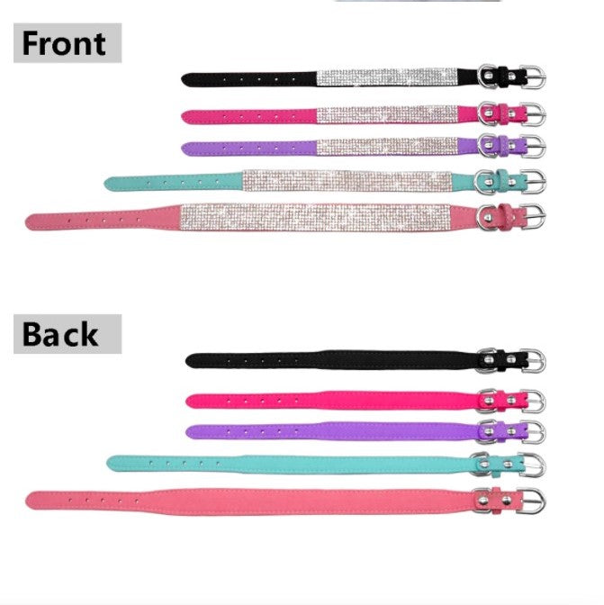 Bling Blue Suede Collar - Dogs and Horses