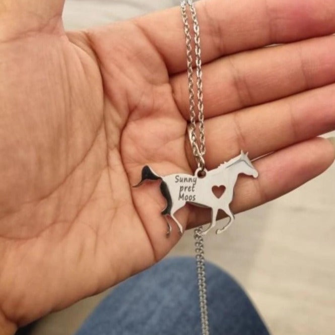 Personalized Engraved Horse Name Necklace (Silver, Gold, Rose Gold) - Dogs and Horses