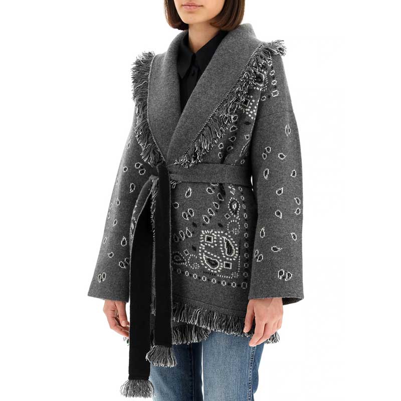 Gray Ahanu Oversized Cardigan Jacket