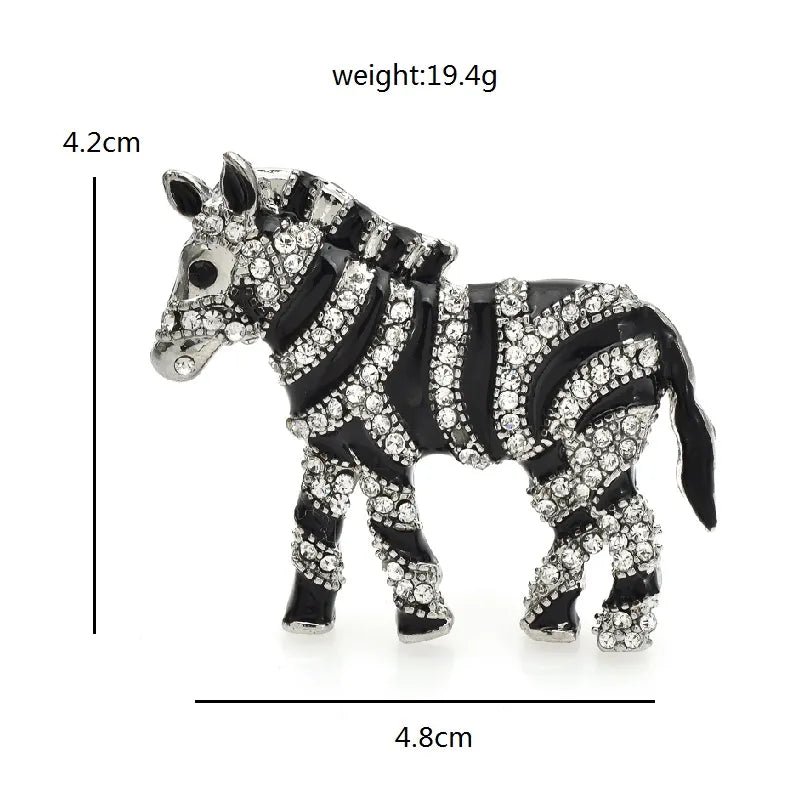Crystal Zebra Brooch