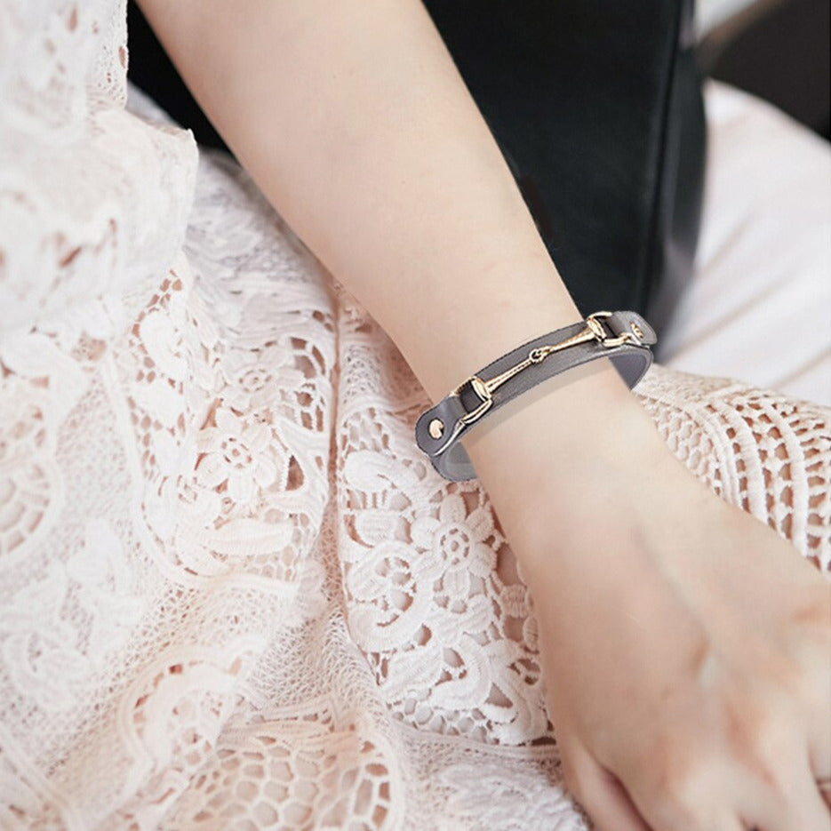Leather Snaffle Bit Bracelet