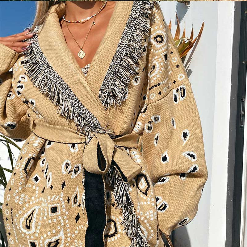 Khaki Ahanu Oversized Cardigan Jacket