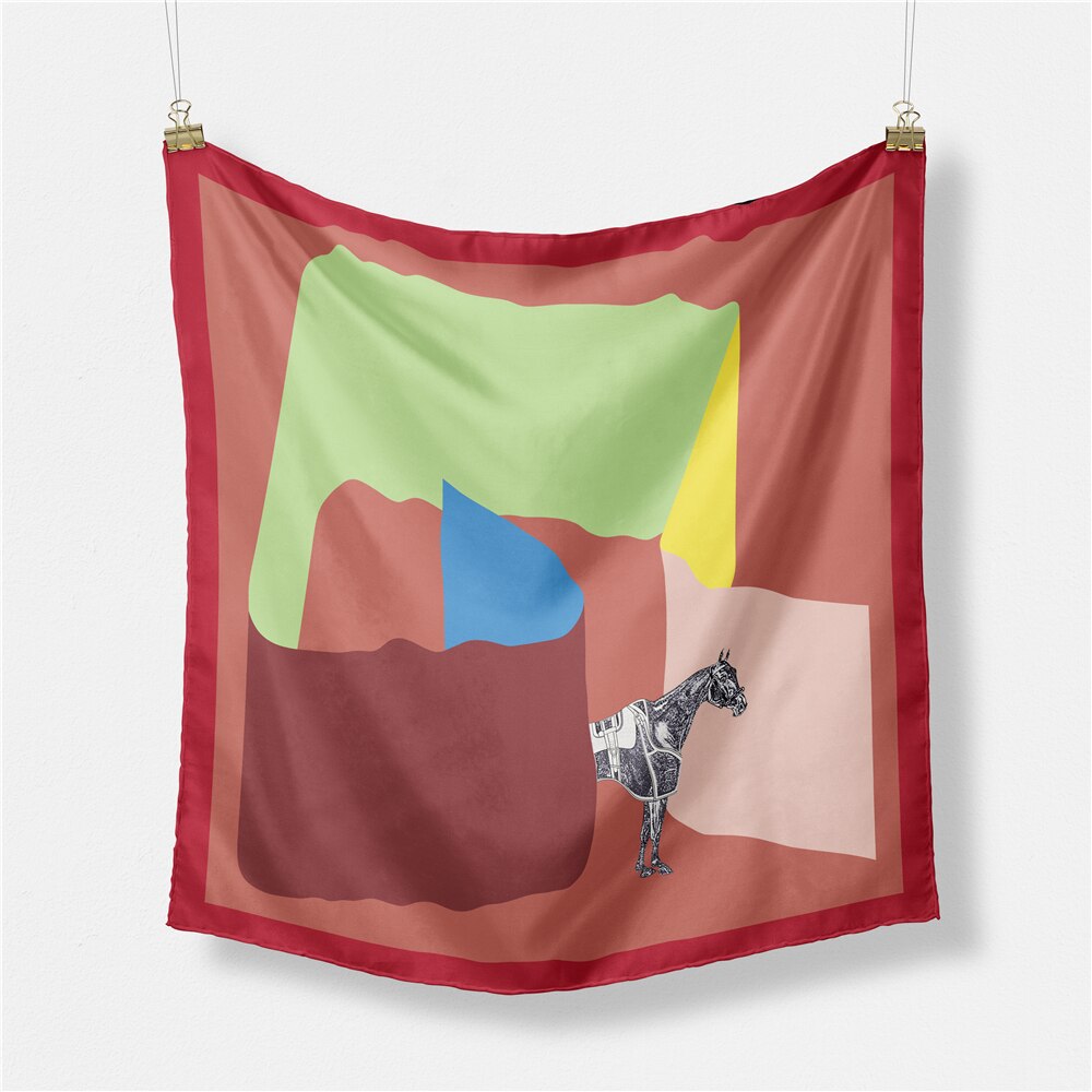 Bruna Maroon Silk Scarf / 53cm