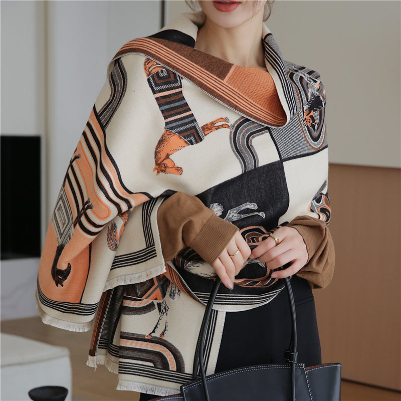 Black Nadege Luxurious Pashmina Scarf Shawl Wrap