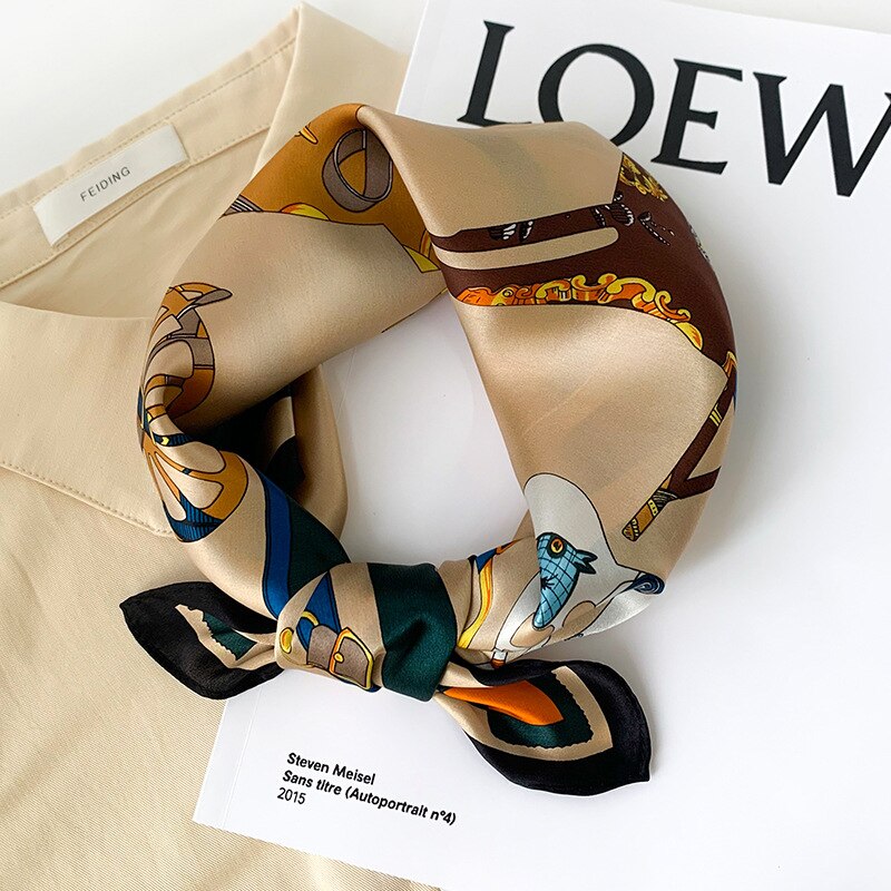 Graziella Beige Silk Scarf