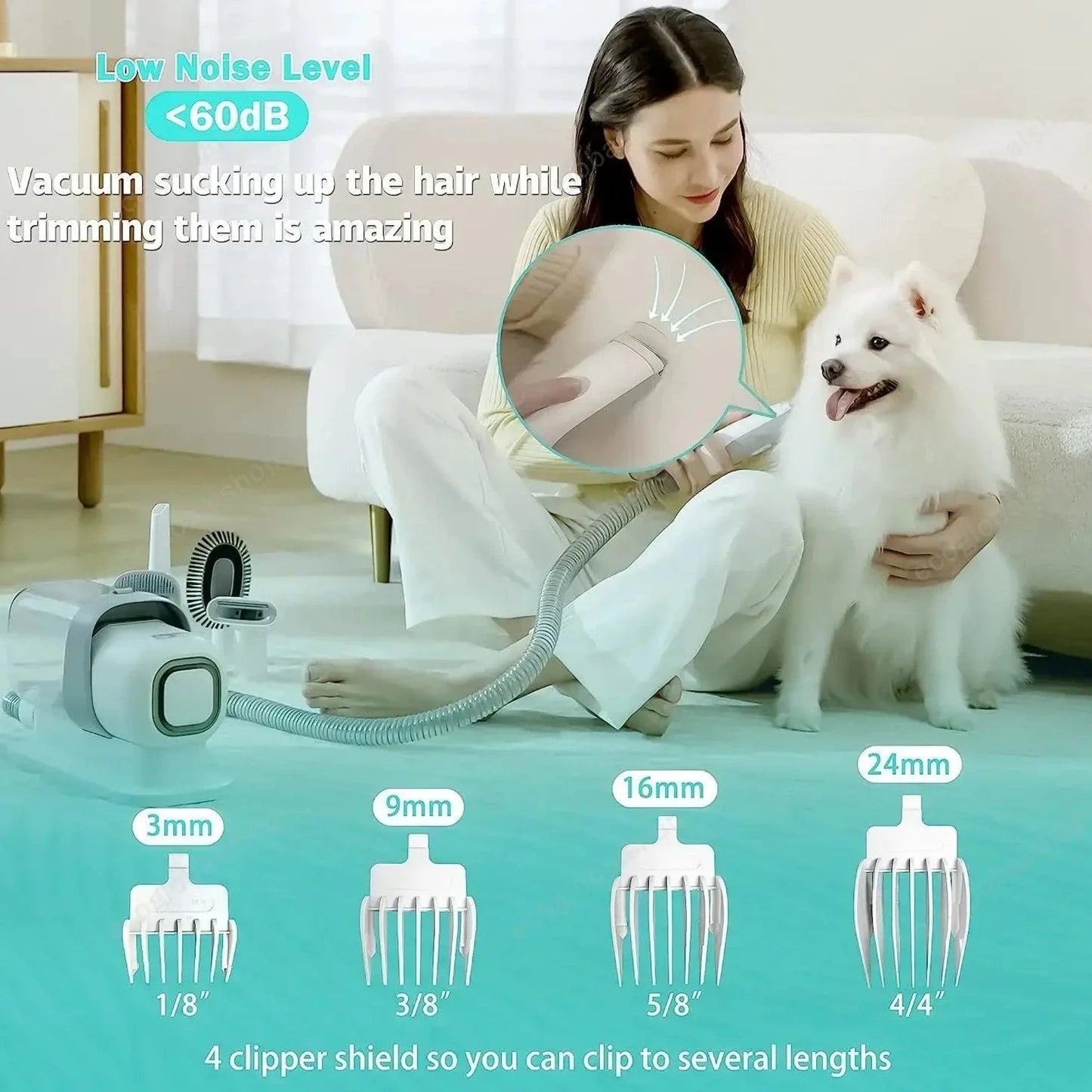 Multifunctional 5-in-1 Pet Grooming Vacuum Kit