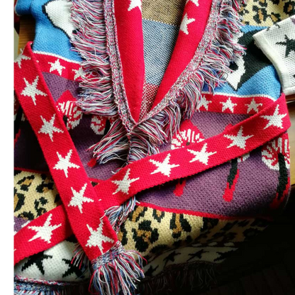 Red Tallulah Oversized Cardigan Jacket