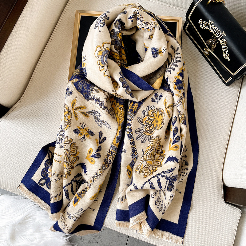 Theoline Pashmina Scarf Navy