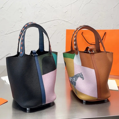 Aurelia Small Leather Bucket Bags