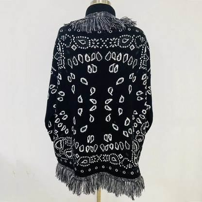 Black Ahanu Oversized Cardigan Jacket