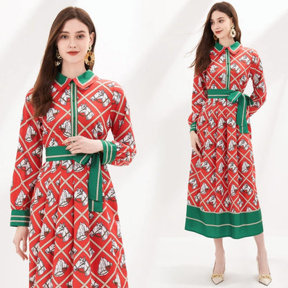 Equestrian Print Dress