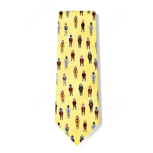 Men's Tie Horse Yellow