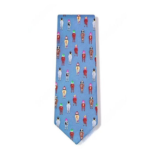 Men's Tie Horse Blue