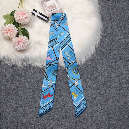 Nana Blue Twilly Skinny Scarf