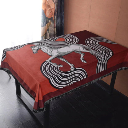 Arese Horse Print Velvet Tablecloth