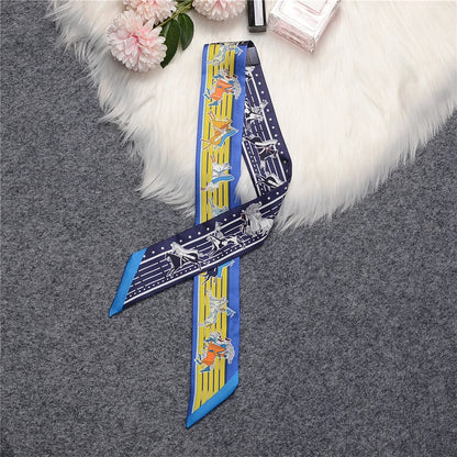 Nina Navy Twilly Skinny Scarf