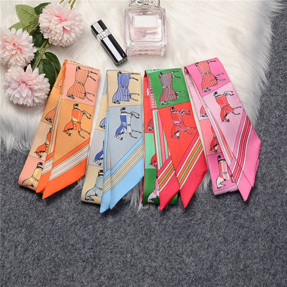 Goga Blue Twilly Skinny Scarf