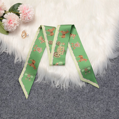 Luna Green Twilly Skinny Scarf