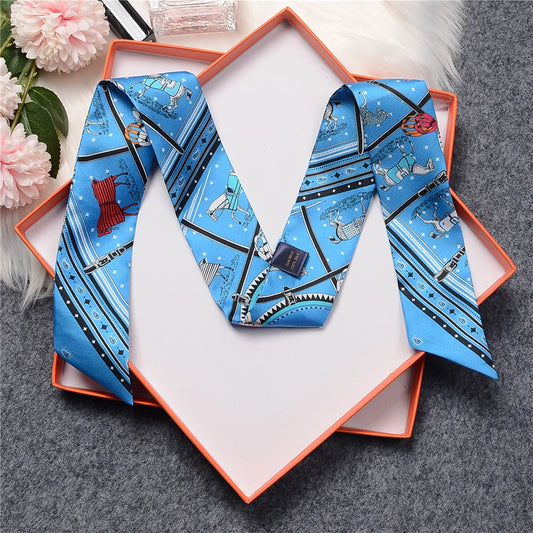 Nana Blue Twilly Skinny Scarf