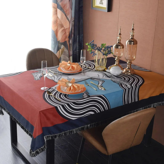 Ercolano Horse Print Velvet Tablecloth