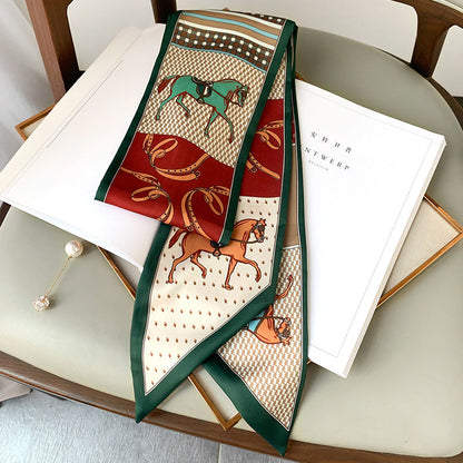 Diamonique Green Long Twilly Scarf