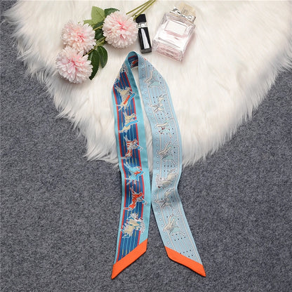 Nina Blue Twilly Skinny Scarf