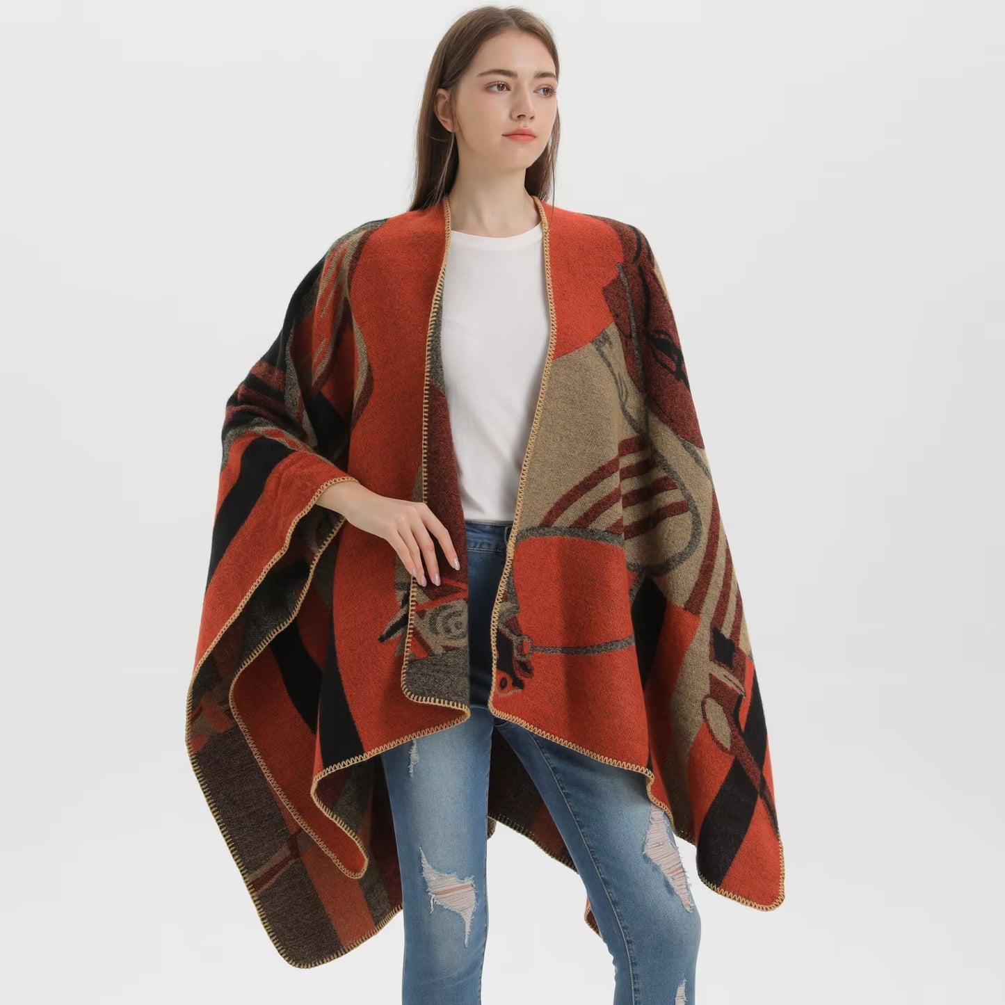 Chiara Poncho Gray