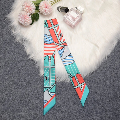 Lana Turquoise Twilly Skinny Scarf