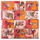 Mythology Orange Silk Scarf / 90cm