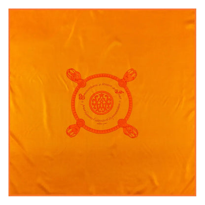 Curled Orange Silk Scarf / 90cm