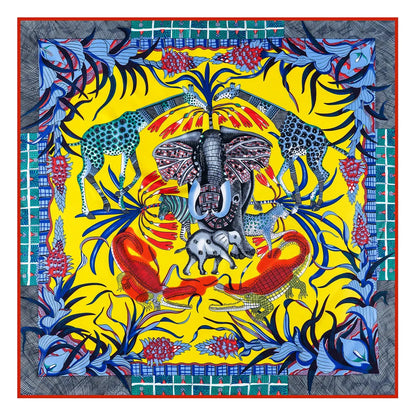 Zambezi Yellow Silk Scarf / 90cm