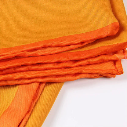 Curled Orange Silk Scarf / 90cm