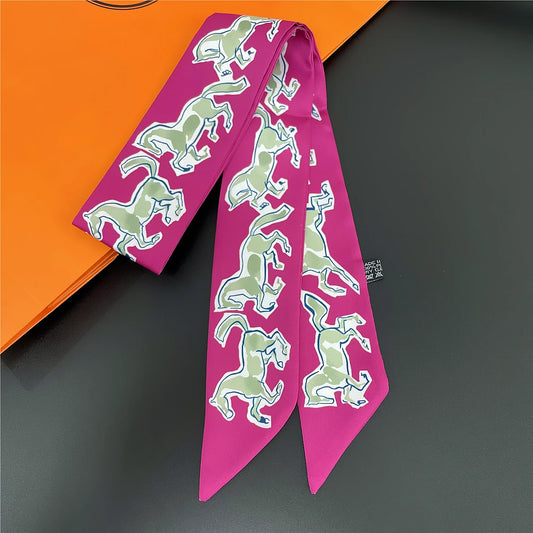 Jela Pink Twilly Skinny Scarf