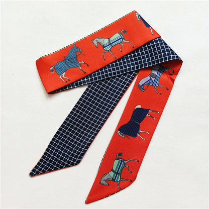 Boda Red Twilly Skinny Scarf