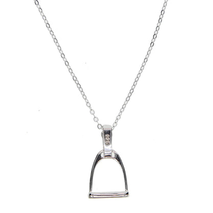 Silver Stirrup Necklace (Platinum Plated)